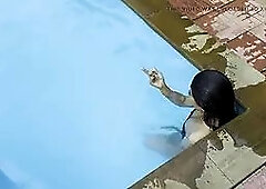 Hot Indian couple had sex while having fun in the swimming pool.