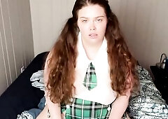 See this ribald big beautiful woman beauty stay after college to talk to her professor. That babe HAS to make an A in this class and will do EVERYTHIN
