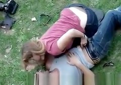 Public park handjob and blowjob