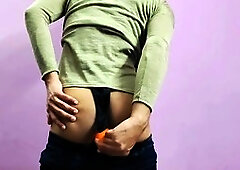 Indian sissy crossdresser enjoys anal pounding