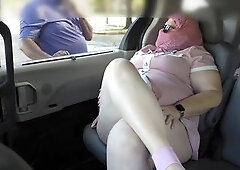 Bulky booty overweight white big beautiful woman doctor step in car and caught by stranger in public masturbation - Pornhub