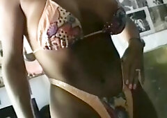 Gracious golden-haired honeys with big bazookas and substantial buns engage in a remarkable trio outdoors