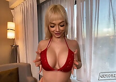 Gotfilled huge boobed blondie Jessica Starling gets filled up