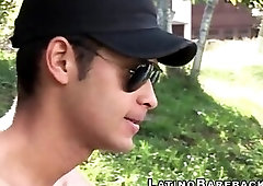 Two Latinos and a white guy fuck in bareback threesome