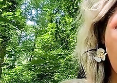 Tattooed Shemale Tease in Forest