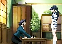 Anime école de fille avec un satire