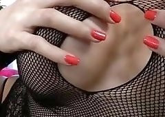 Gorgeous shemale Eva Lin rides Venus Lux's big tranny dick