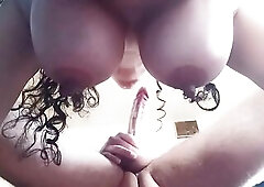 My bitch wife sucking my cock and balls until that babe receives milk