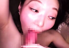 Bitch gives wam blowjob and handjob in pov scene