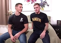 Hunky marine Spencer Laval's first raw experience captured on film with Ryan Jordan