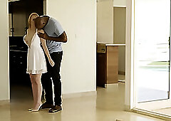 BLACKED Blonde Babysitter Trillium Fucks her Black Boss