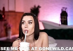 Sexy Brunette Nude Tease on Live Webcam Show