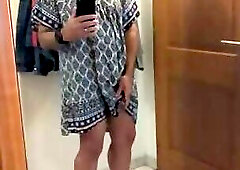 Crossdresser in a dress and high heels
