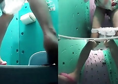 Lovely amateur Japanese teens caught peeing on hidden cam