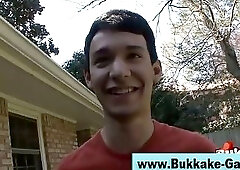 Gay bukkake loving guy group blowjobs