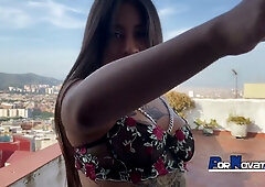 Tattooed Latina neighbor seduces Victor Bloom with rooftop sex in broad daylight