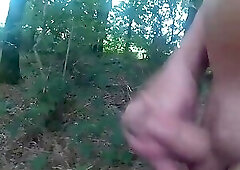 wanking in the cornfield and cumming in the woods