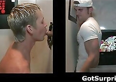 Dude gets his hard cock sucked great in this gloryhole