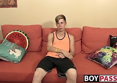 Penis stimulating and dildo using with a sweet young man