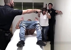 interracial anal threesome outdoors on parking lot on cops reality show