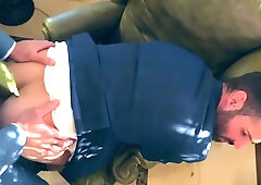 Bruno Max and Dani Robles fucking raw on the sofa