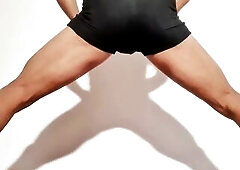 Exposed yoga masturbating with upside down cum