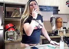 Seductive Holly indulges in her smoking fetish like a true superslut