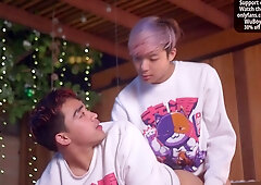 Asian Husbands Couple Fuck Outdoors By The Campfire - Tyler Wu