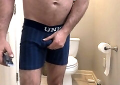 Explosive cum shot just before hitting the bathroom