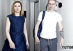 Tutor4k. mature algebra tutor in nylon stockings screwed by angry college girl