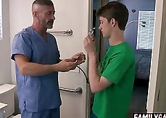 Gay stepdad doctor teaches son sex