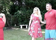 Schlong sucking british GILF and mother I'd like to fuck in MFF three-some with excited beefcake chap