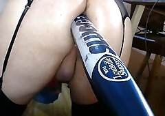 Huge bat in my ass followed with magic wand to cum