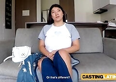 BBW amateur latina thot Kaori with massive natural boobs is too fat for modeling but she is really wants to get a job and she has a nasty plan to conv