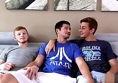 Big dick twinks foursome with cum in ass