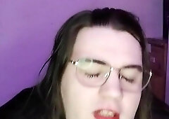 Big Beautiful Woman crossdresser enjoys anal enjoyment with a fancy horn