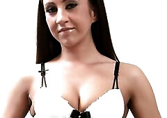 Brunette hair bitch with hawt lingeries take on a sex tool in her free time