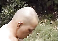 Bi sexual man gets his booty banged by a chap during the time that banging a brunette hair hottie on the grass.