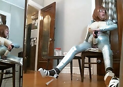 Silver CSuit Stroking With Bailey