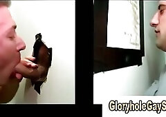 Gay gloryhole guy gets a cumshot
