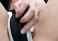 masturbation in black undies