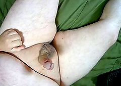 Getting off with sensitive stroking and a thick load from my smooth chub cock