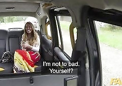 Fake Taxi Sex junkie Stacey Saran bangs in taxi
