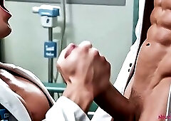 Muscle doctor dominates young boy in clinic with deep raw escalation