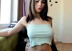 Stacked brunette goes solo toys and masturbation