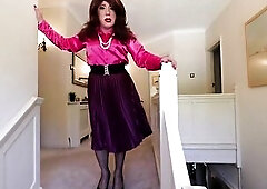 SIndy swishes her satin petticoat