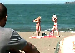 In this dream role play, sexy Romanian gymnast Lea Lexis is hanging out at the beach with her girlfriend. They make out and rub lotion on every other�