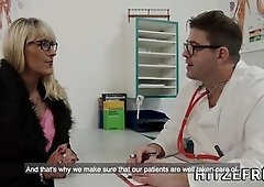 HITZEFREI Breasty golden-haired German mother I'd like to fuck banged by her doctor