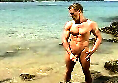 SB Jerks Off Massive Uncut Cock at the Beach