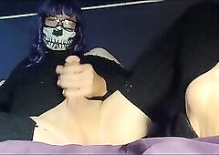 Raven LeTrap makes her big cock cum